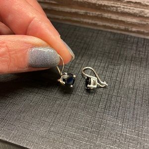 Silver with black stone earrings